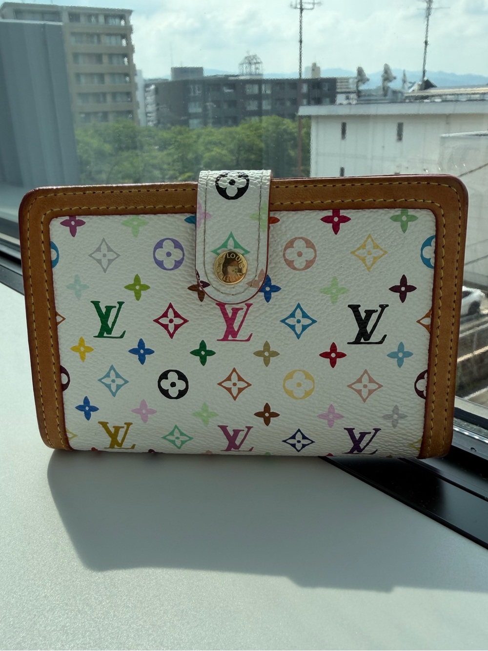 ✨ Authentic Louis Vuitton x Takashi Murakami White Multicolor French Wallet ✨